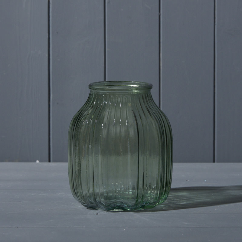 Vintage Green Glass Vase (16cm) detail page